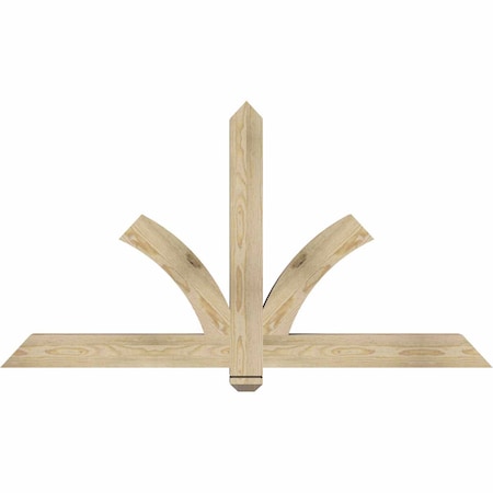 Ekena Millwork Redmond Rough Sawn Timber Gable Bracket, Douglas Fir, 60"W x 32"H x 4"D x 4"F, 13/12 Pitch GBW060X32X0404RED00RDF